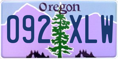OR license plate 092XLW