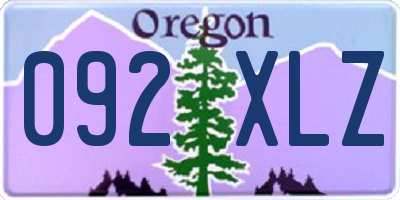 OR license plate 092XLZ