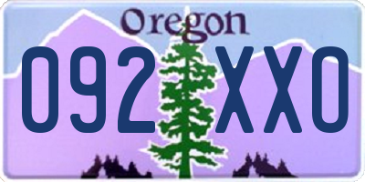 OR license plate 092XXO