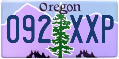 OR license plate 092XXP
