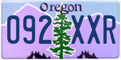 OR license plate 092XXR