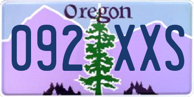 OR license plate 092XXS