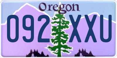 OR license plate 092XXU