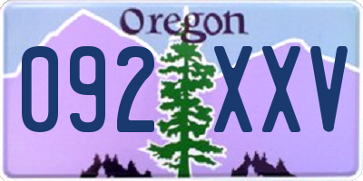 OR license plate 092XXV