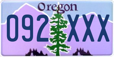 OR license plate 092XXX