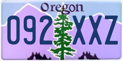 OR license plate 092XXZ