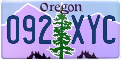 OR license plate 092XYC
