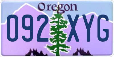 OR license plate 092XYG