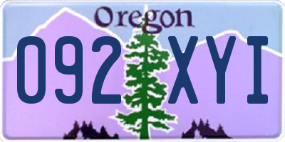 OR license plate 092XYI