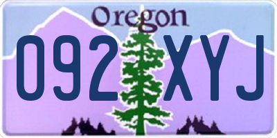 OR license plate 092XYJ