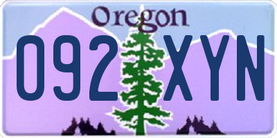 OR license plate 092XYN