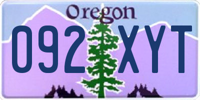 OR license plate 092XYT