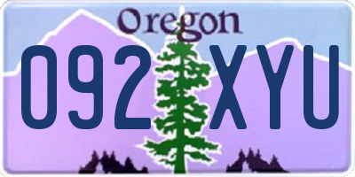OR license plate 092XYU
