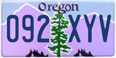 OR license plate 092XYV