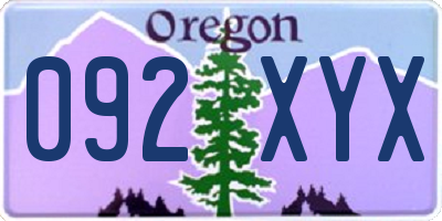 OR license plate 092XYX