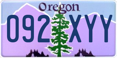 OR license plate 092XYY