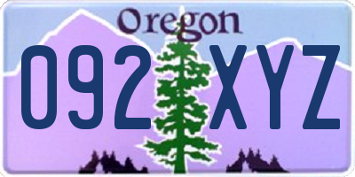 OR license plate 092XYZ