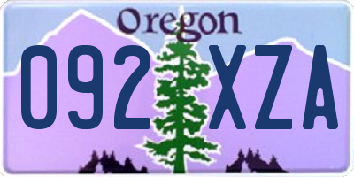 OR license plate 092XZA