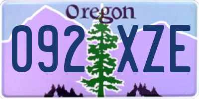 OR license plate 092XZE