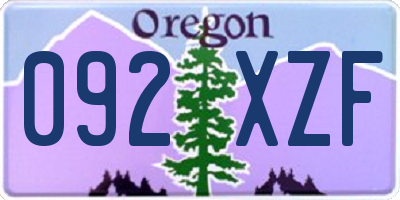 OR license plate 092XZF