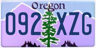 OR license plate 092XZG