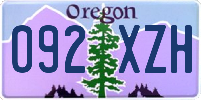 OR license plate 092XZH