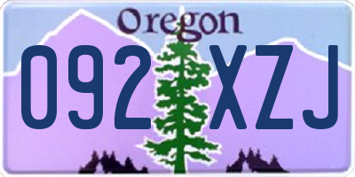 OR license plate 092XZJ