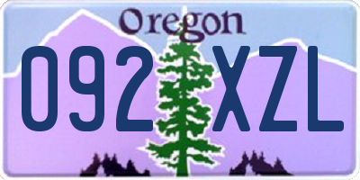 OR license plate 092XZL