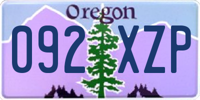 OR license plate 092XZP