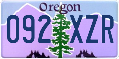 OR license plate 092XZR
