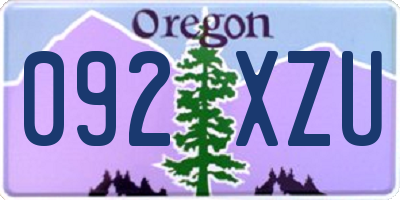 OR license plate 092XZU