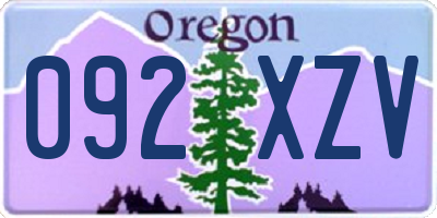 OR license plate 092XZV