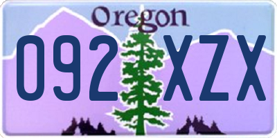 OR license plate 092XZX