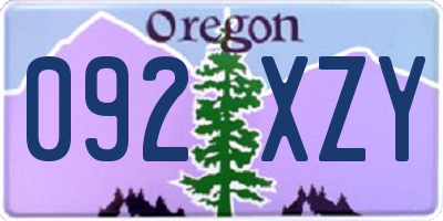 OR license plate 092XZY