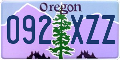 OR license plate 092XZZ