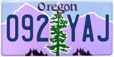 OR license plate 092YAJ