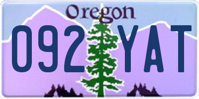 OR license plate 092YAT