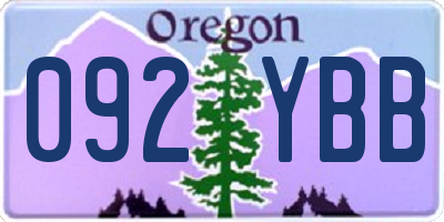OR license plate 092YBB