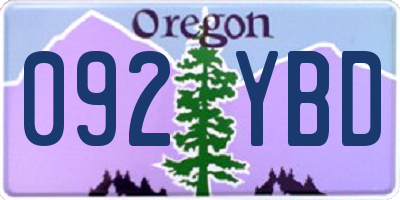 OR license plate 092YBD