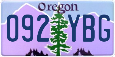OR license plate 092YBG