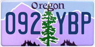 OR license plate 092YBP