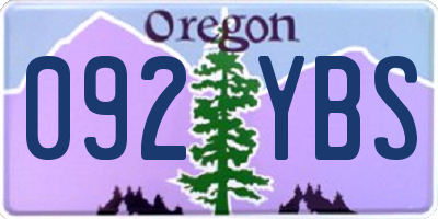 OR license plate 092YBS