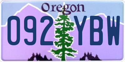 OR license plate 092YBW