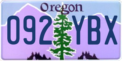 OR license plate 092YBX