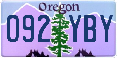 OR license plate 092YBY