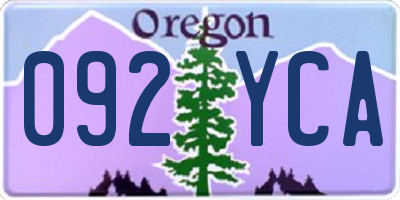 OR license plate 092YCA