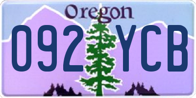 OR license plate 092YCB