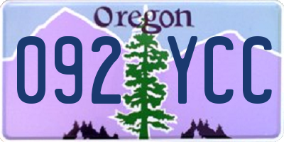 OR license plate 092YCC