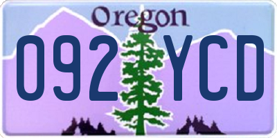 OR license plate 092YCD
