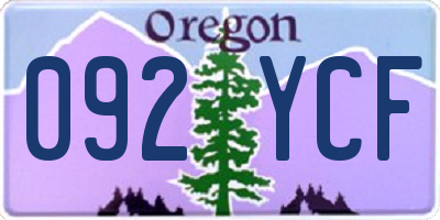 OR license plate 092YCF